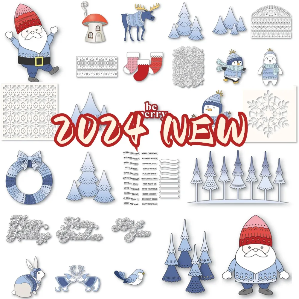 Christmas Bloom Stencil Metal Cutting Dies And Stamps For Scrapbooking Stencil Embossing Mold DIY Paper Cards Craft Cutting