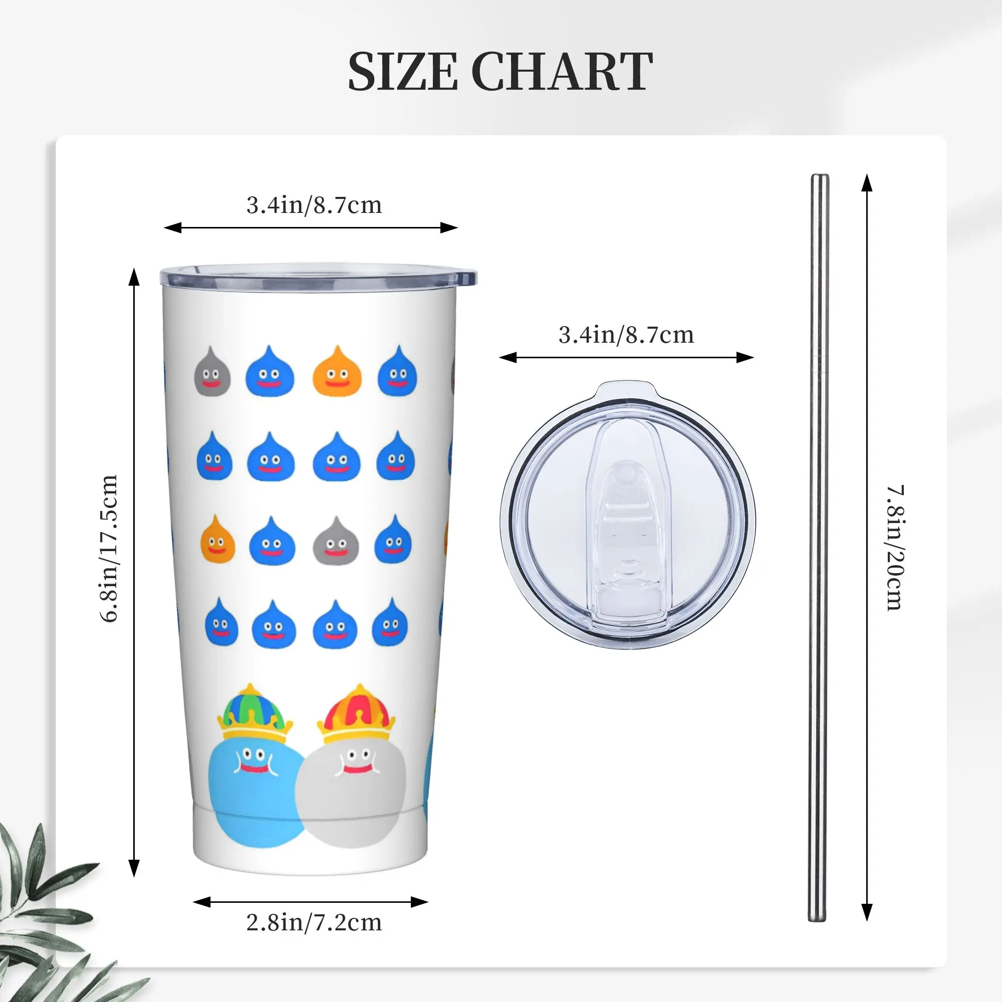 D-Dragon Quest Slime Tumbler  Cold and Hot Water Bottle Portable Stainless Steel Thermal Mug Custom Travelist Mugs Cup