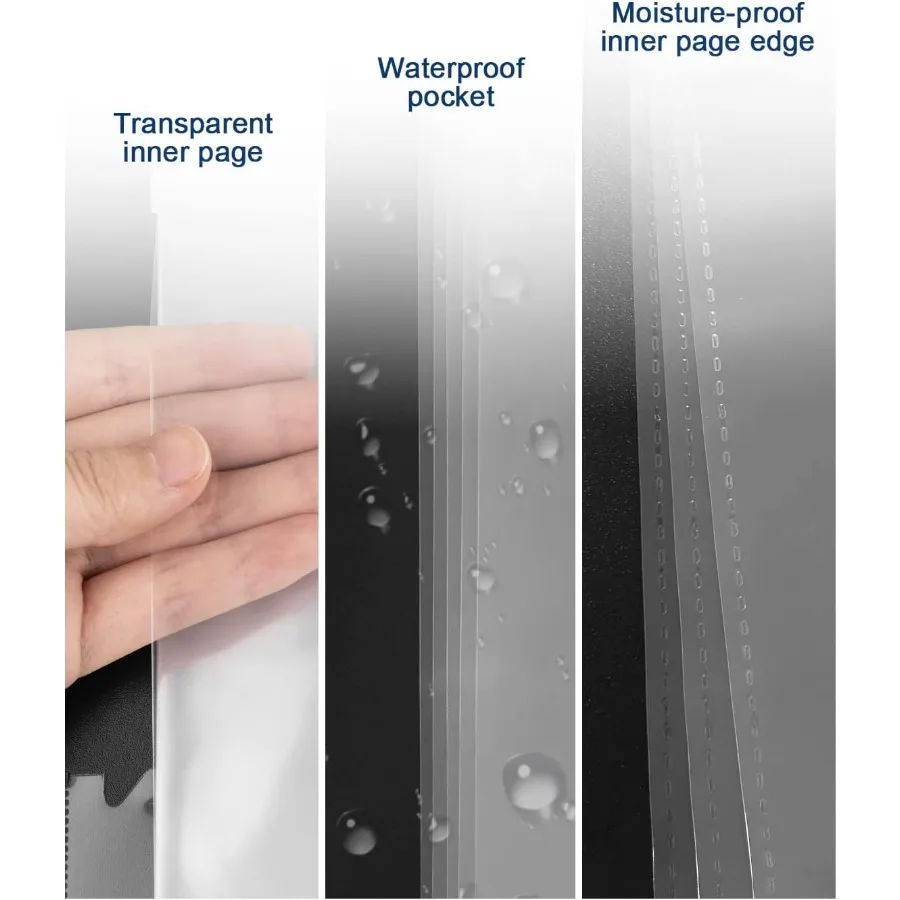Carpeta de portafolio para obras de arte Carpeta de portafolio de arte 2 paquetes 9x12 Libro de demostración Carpeta de portafolio negra con carpeta de película protectora ingenio