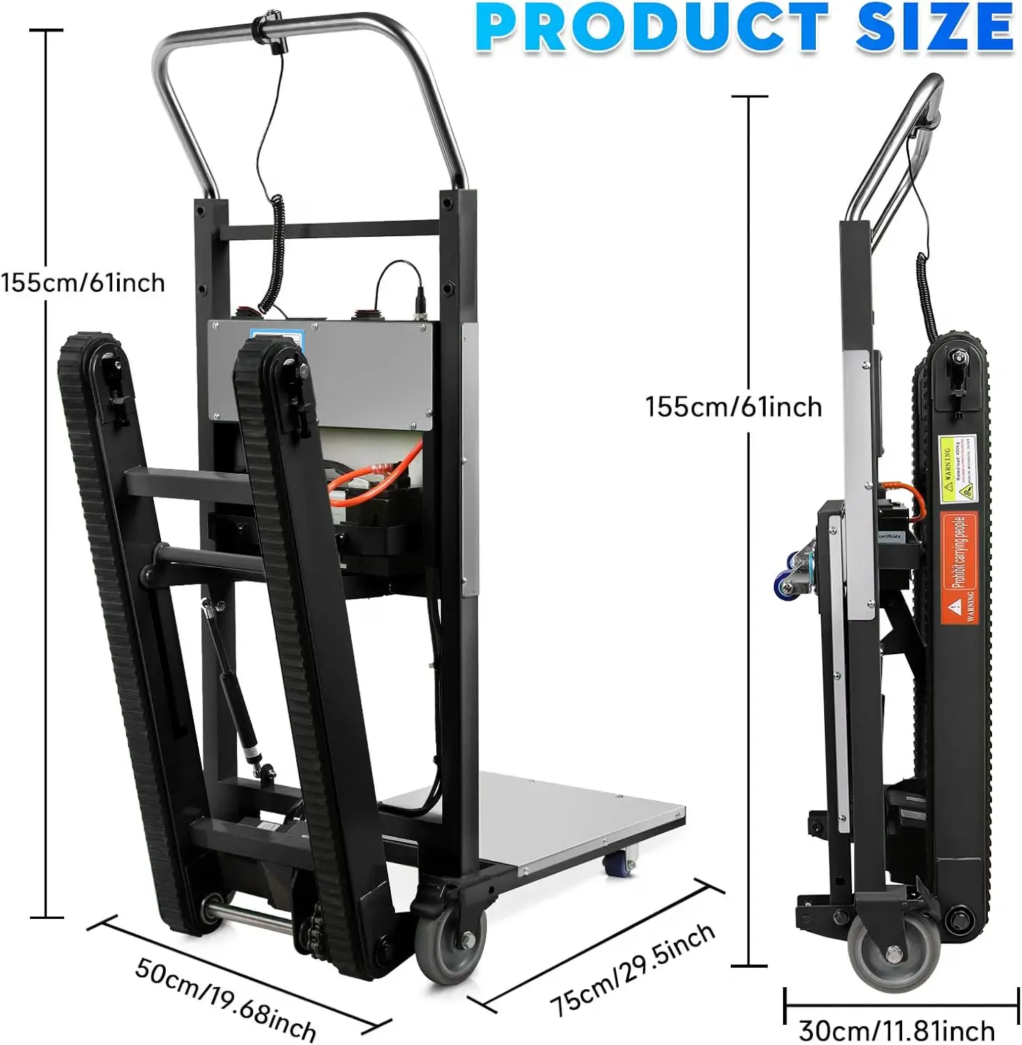 1250W Electric Stair Climbing Dolly 900lbs Heavy Duty Hand Truck