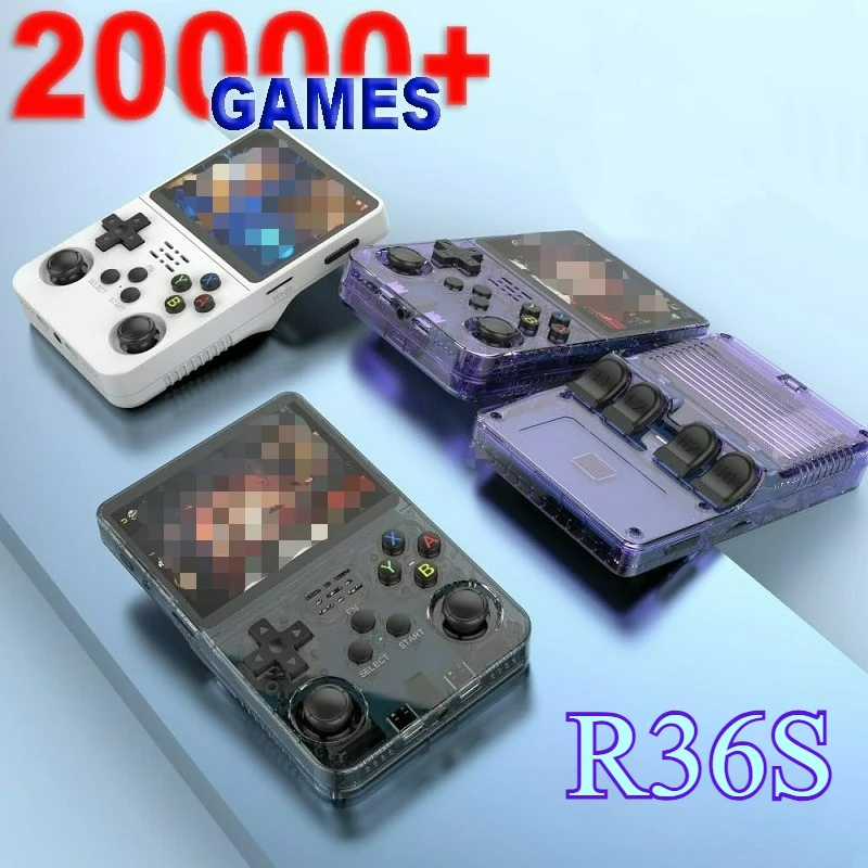 

R36S Handheld Game Console 3.5Inch IPS Screen 64GB Classic Retro Games Consoles Portable Pocket Game Player Children Gifts