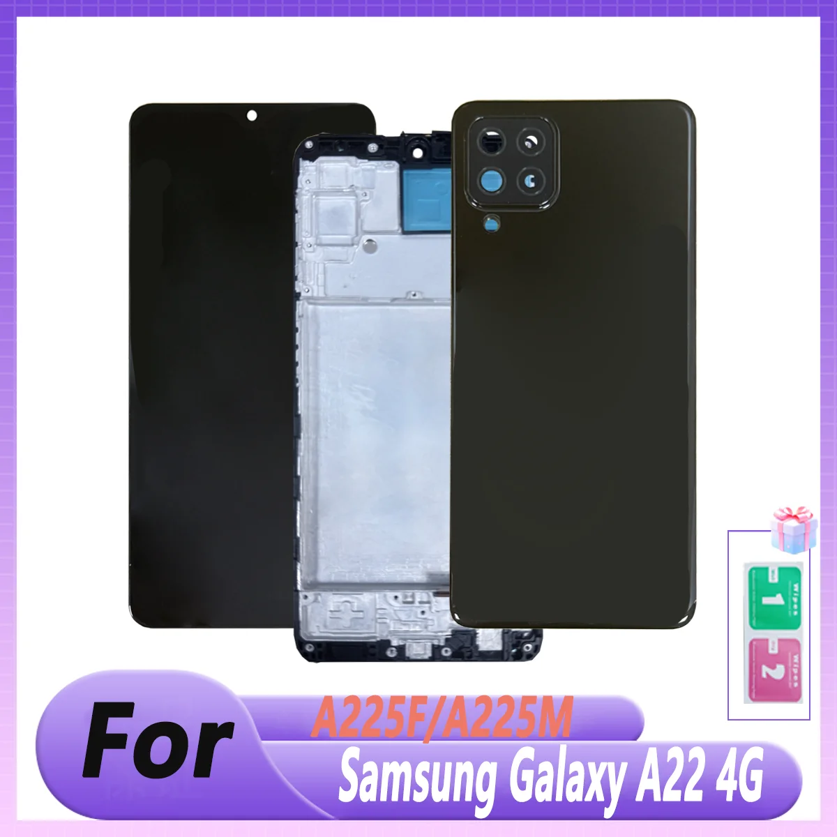 Nueva pantalla para Samsung A22 4G A225 LCD MONTAJE DE digitalizador con pantalla táctil piezas de reparación para Samsung A225F/A225M reemplazo de ensamblaje LCD