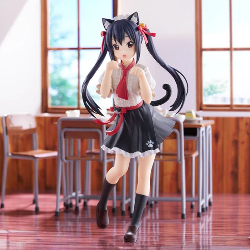

Original 21cm FuRyu K-ON Anime Figure Nakano Azusa Figurine Cat Ear Maid Figure Pvc Statue Model Doll Collection Desk Toys Gifts