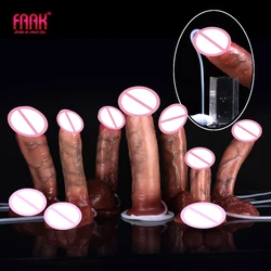 FAAK Lifelike Squirting Penis Silicone Ejaculation Large Realistic Dildo With Sucker Skin Touch Sex Toys For Women Anal Plug