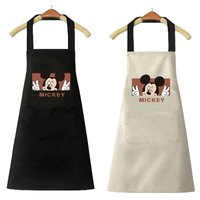 Disney Mickey Mouse Apron Oil-proof Waterproof Apron Waist Wipe Hand Sleeveless Aprons Home Cooking Tools Kitchen Accessories