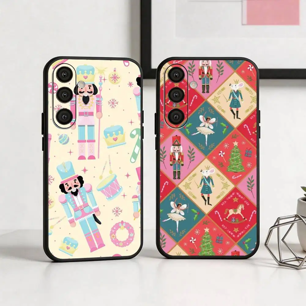 Nutcracker Christmas  Phone Case For Samsung  A73,A21s,A22,A31,A32,A52,A53,A71,A80,Soft Black Shell