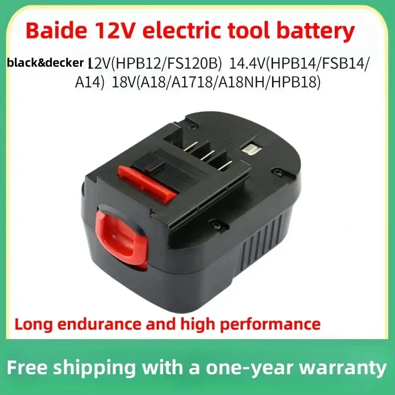 12V 6800mAh Rechargeable Tool Battery A12EX FSB120B A1712 HP12K HP12 Lithium Battery Replacement for Black&Decker