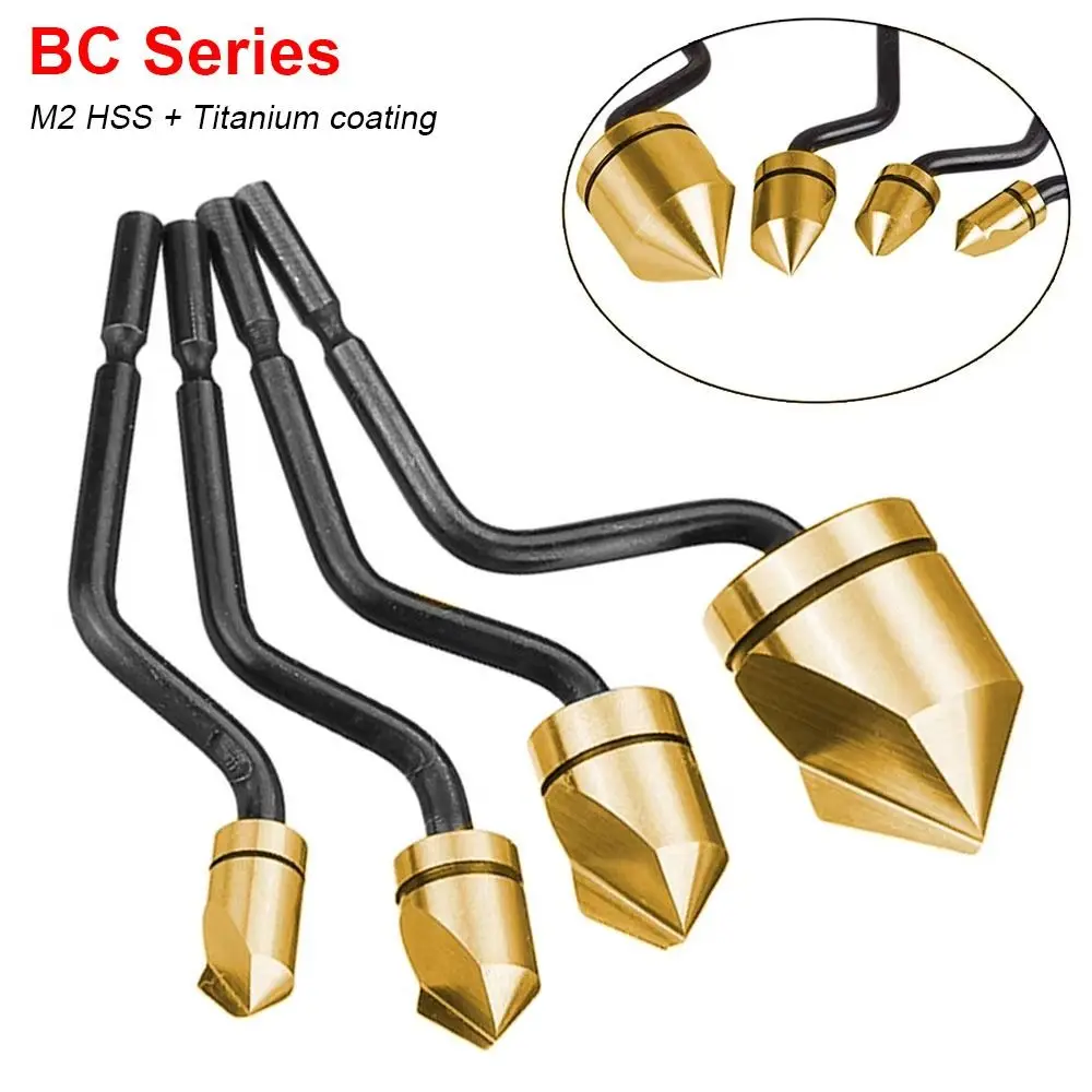 

1 шт., сверло для фаски с потайной головкой и титановым покрытием, вращающееся сверло для снятия заусенцев с зенковкой
