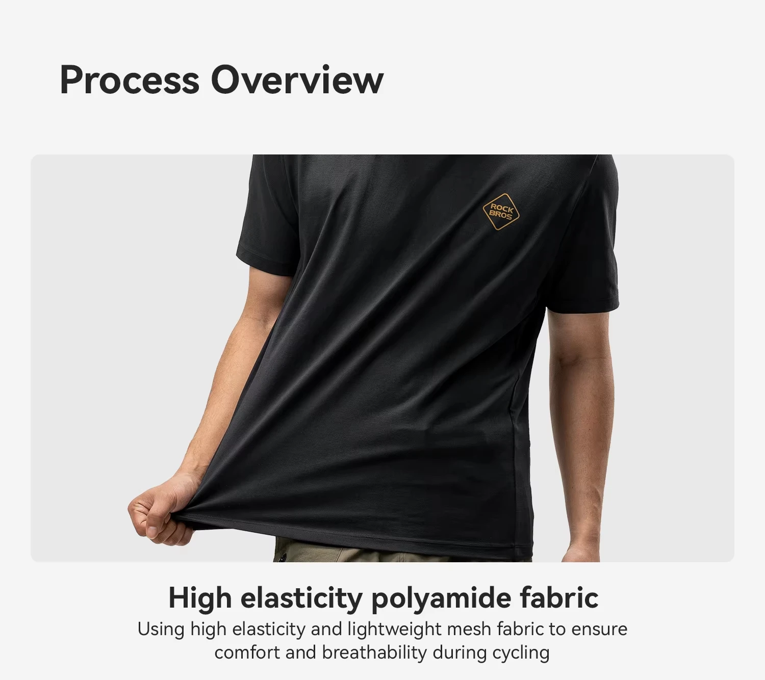 ROCKBROS Sommer-Radtrikot, elastisch, schnell trocknend, atmungsaktiv, kurzärmelig, T-Shirt für Herren und Damen, Fahrradbekleidung, Alltagskleidung, Freizeitkleidung – Detail 9