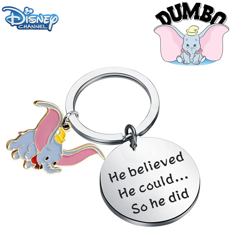 Disney Dumbo Keychains Cute Cartoon Doll Mini Elephant Key Ring Women Lovely Bag Key Chain Key Accessories