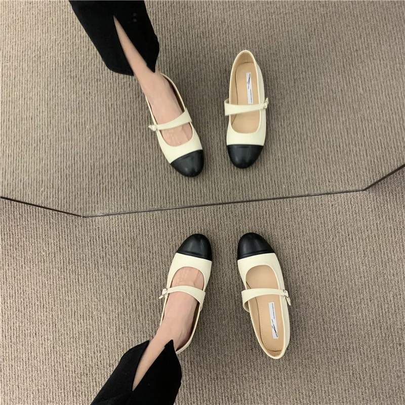 

Summer Colored Cute Flat Shoes Round Toe Lizhen Shoes Simple and Comfortable Work Women's Shoes