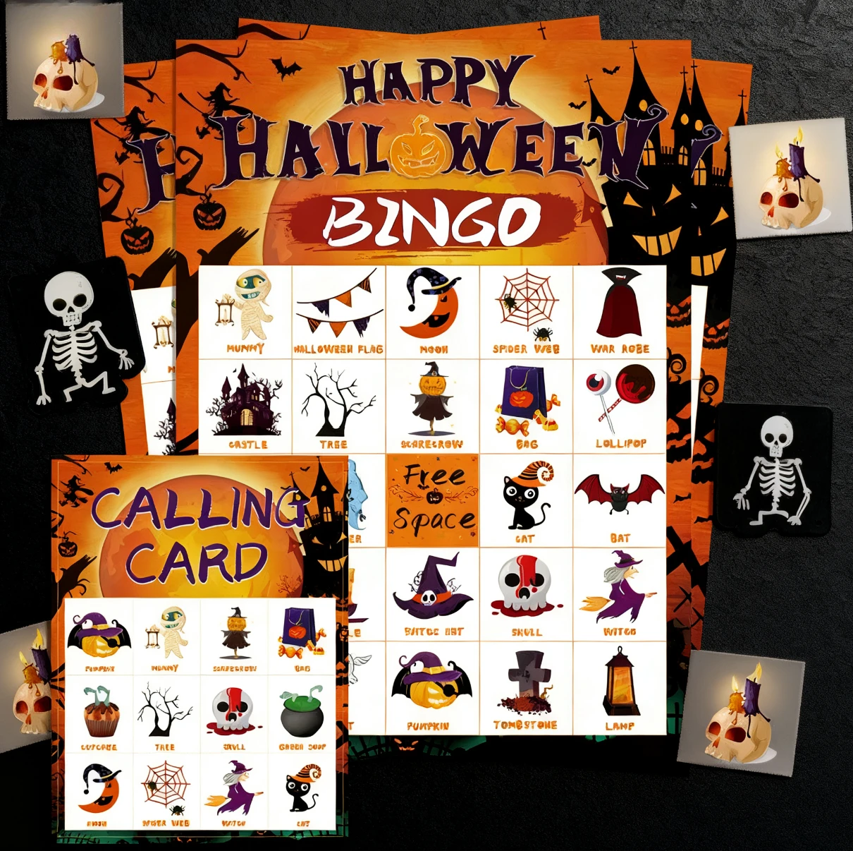 Halloween Bingo Game Table Car - Board Game For 5 Players ulasan dan harga