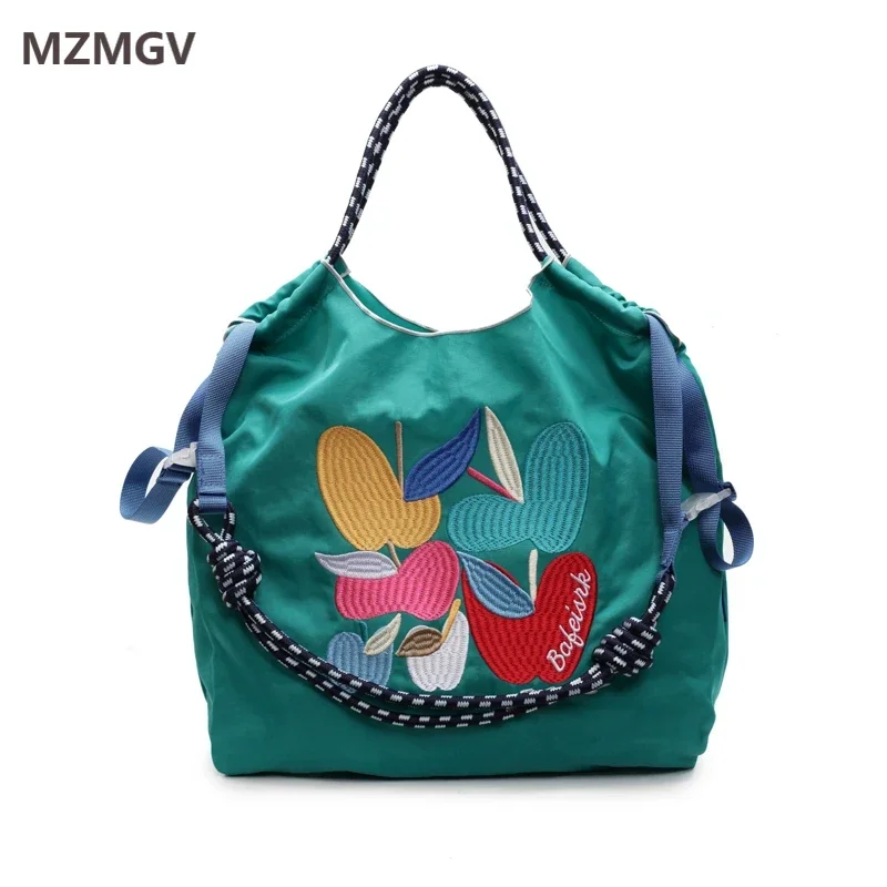 

Japanese Style Trendy Eco-friendly Embroidered Women Shoulder Bag Casual Single-shoulder Underarm Bag Lightweight Shopping Tote