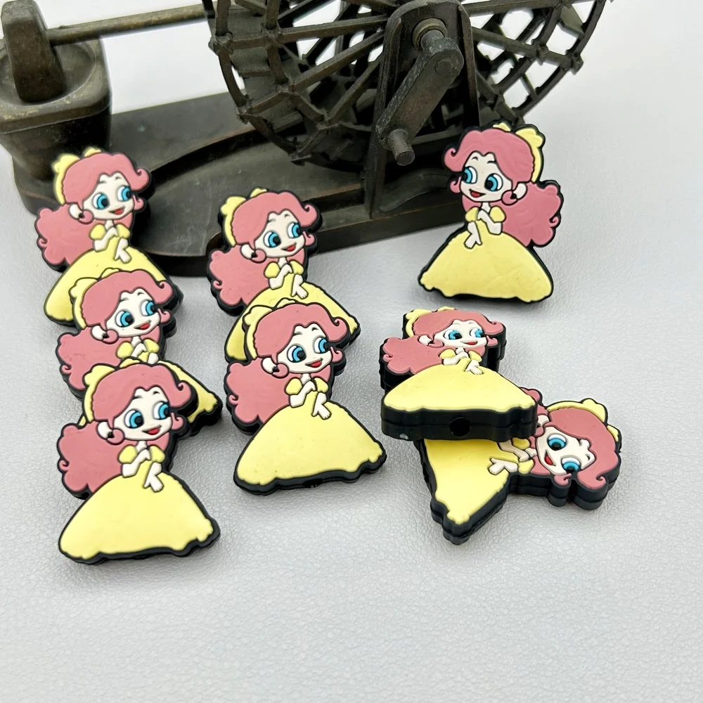 Mini Silicone Beads para Brinquedos do Bebê, DIY Cartoon Beads, Mamilo Cadeia Bead, Pen Bead, Acessórios Jóias, Focal Bead, Food Grade Silicon, 10 Pcs