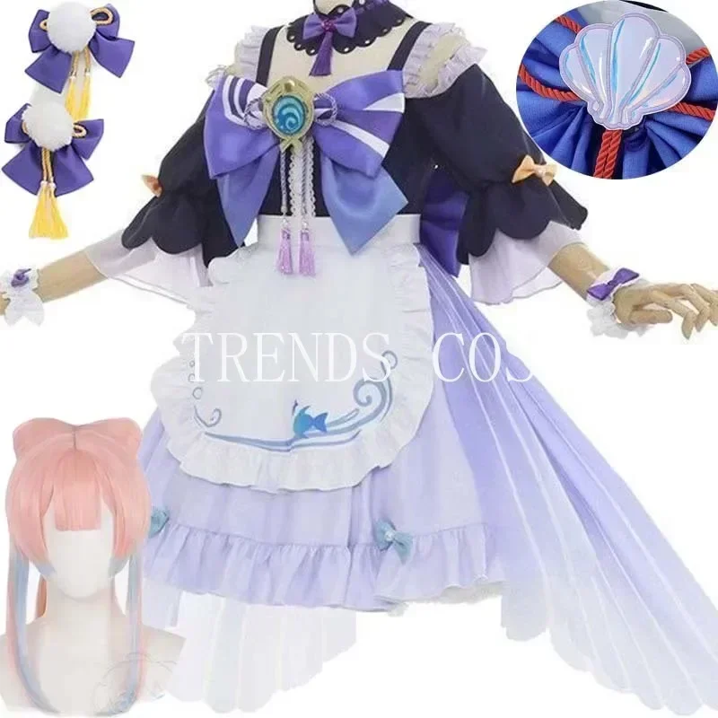 

Sangoiya kokomi maid doujin dress cosplay costume lovely cafe maid dress girls gift kokomi outfits headwear socks with bustle