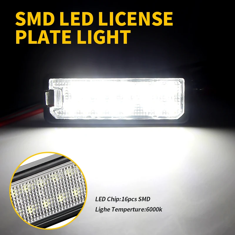2x Canbus LED License Number Plate Light 12v For Seat Leon Exeo Toledo Altea 5P Ibiza Skoda Superb 3T VW Amarok Passat CC B7 B8 - view 2