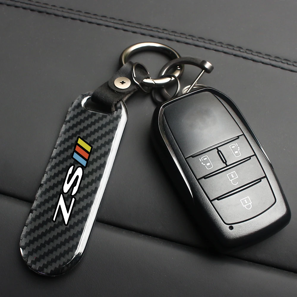 Carbon Fiber Car Key Rope For MG ZS Car Keychain Key Chain Pendant Keyring Horseshoe Buckle Auto Styling Accessories