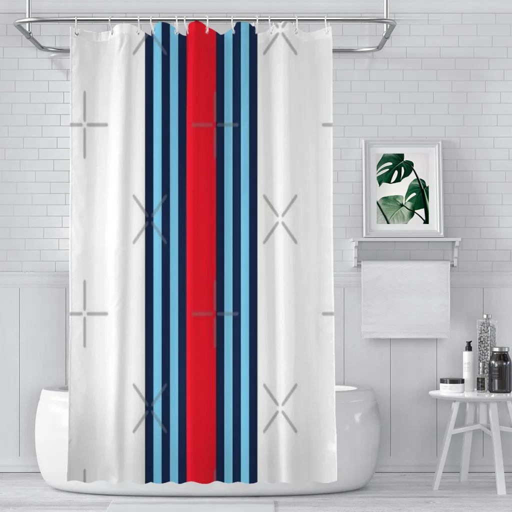 

Shower curtain Bathroom Martini Racing Stripe decor Modern household items Bathroom curtain Graduation gift Festival gift