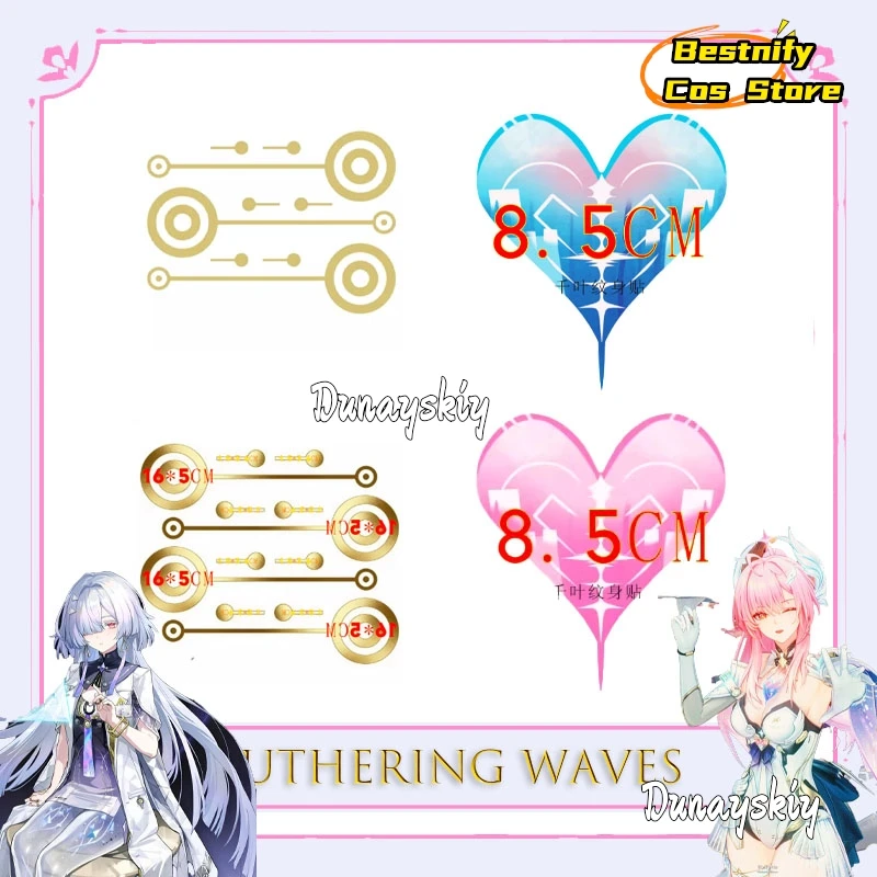 

aBcBtCS*‌game Mornye Chest Tattoo Wuthering Waves Aemeath Sound Trace Sticker Cosplay Accessory Anime Game Character Roleplay