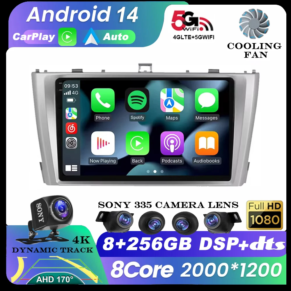 For Toyota Avensis 3 2008 20019 2010 2011 2012 2013 2014 2015 Car Radio Multimedia Navigation 2 Din Android Auto CarPlay Stereo