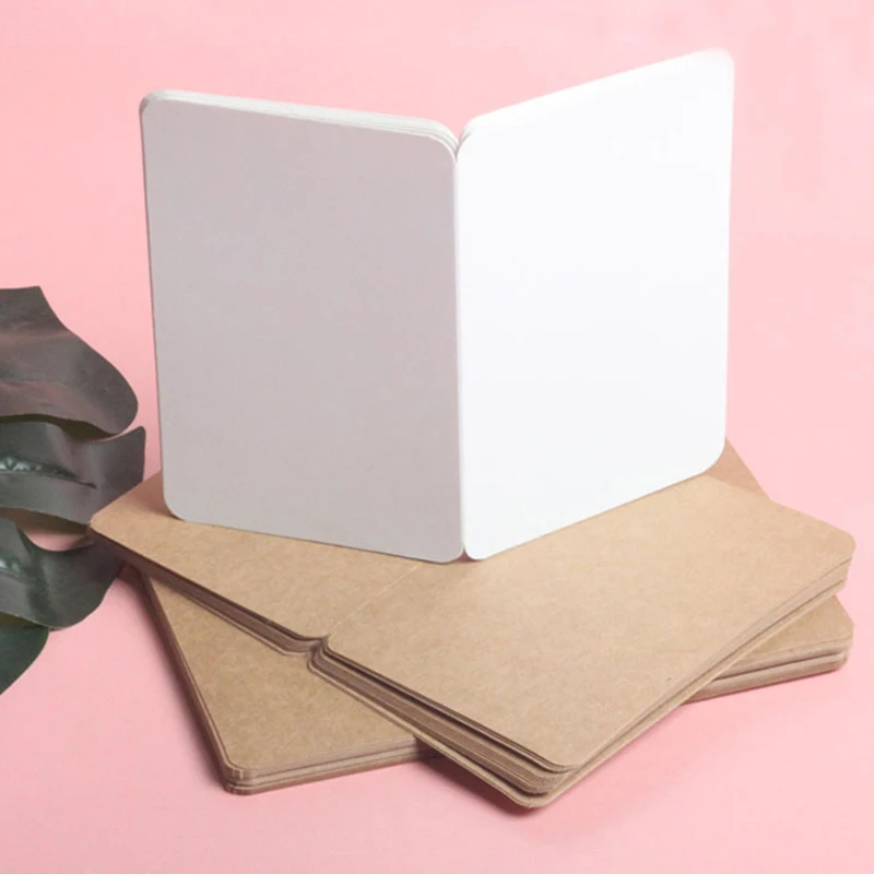 10 pçs papel kraft em branco cartões dobrável multi-purpose cartão de papel duro casamento festival envelope cartão de convite