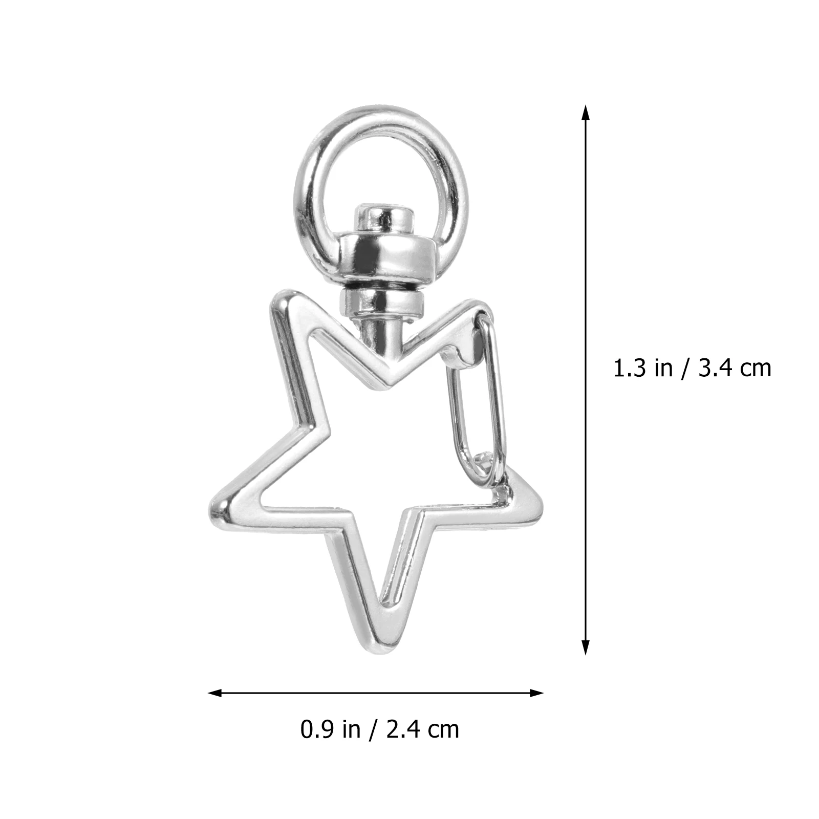 40 Stück sternförmige Klaue, drehbarer Karabinerhaken mit Schlüsselringen (Silber)