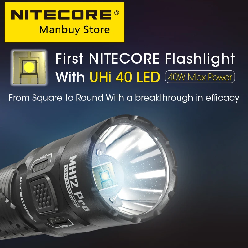 

Sale NITECORE MH12 Pro 3300 Lumens Rechargeable Compact Flashlight 505 Meter Tactical Torch UHi40 LED Beam 5300mAh 21700 Battery