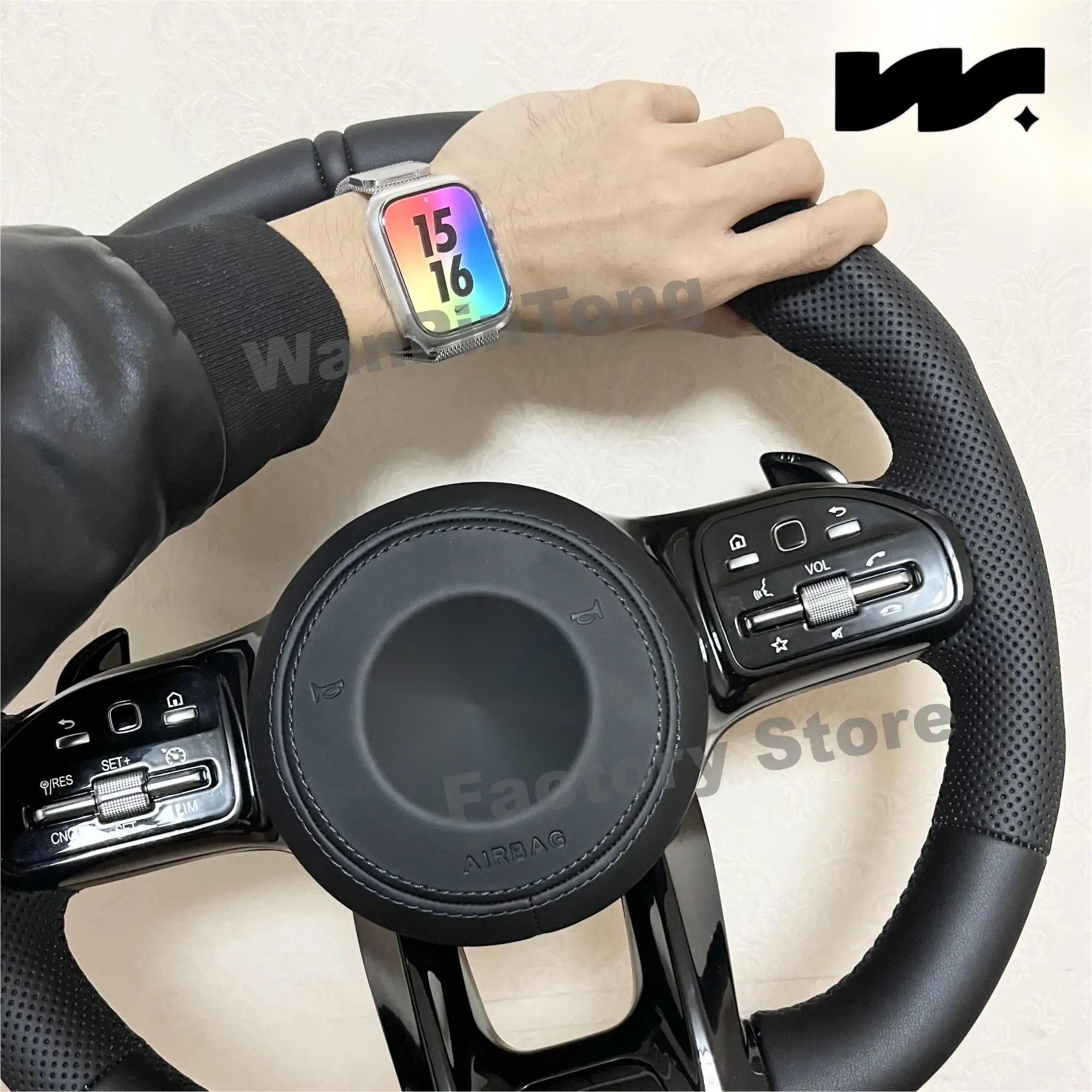 For AMG Steering Wheel for Mercedes-Benz A/B/C/E/S Class GRA GLB GLC GLE GLS 05-24 Universal steering wheel for all models