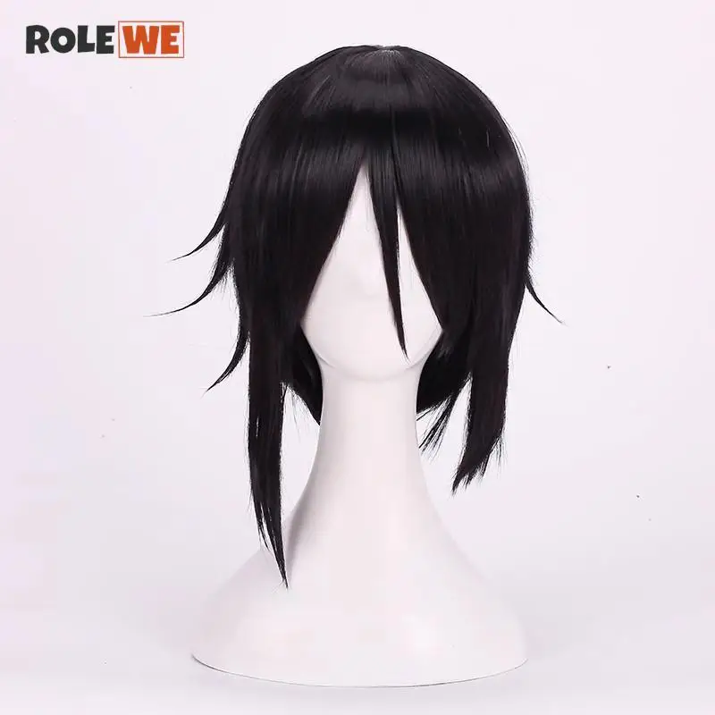 Anime Black Butler Kuroshitsuji Sebastian Michaelis Short Black Wig Heat Resistance Hair Cosplay Costume Wigs + Wig Cap