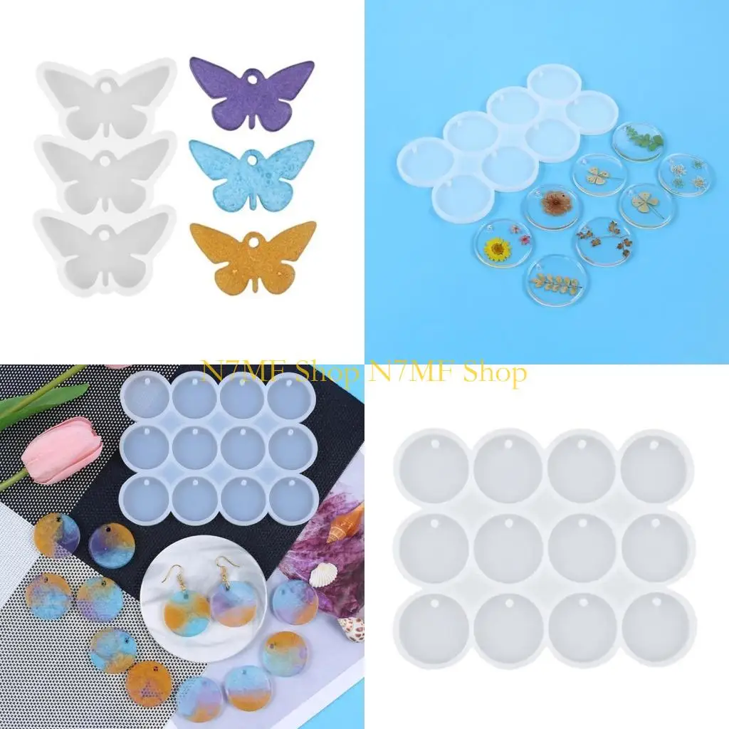 

N7MF Crystal Silicone Mold Jewelry Pendant Moulds DIY Jewelry Making Supplies for DIY Crafting Jewelry and Decorations