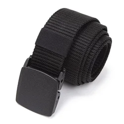 Nylon Belt Men Women Unisex Outdoor Tactical Buckle Black Waistband Travel Casual Adjustable Canvas Men's Belt
