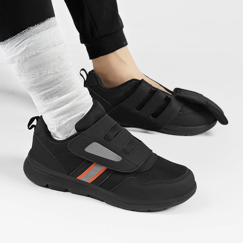 

Мужская регулируемая обувь для диабетиков в широкой коробке, ортопедическая обувь для опухлых ног, прогулочная обувь для пожилых людей, облегчение боли в ногах, вальгусный бурсит