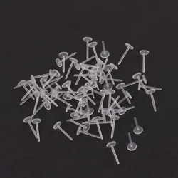 500 stücke Unsichtbaren Kunststoff Ohrring Blank Pins Mutter Stud Spreader Teil Material Angemeldet für DIY Schmuck Machen Zubehör Liefert