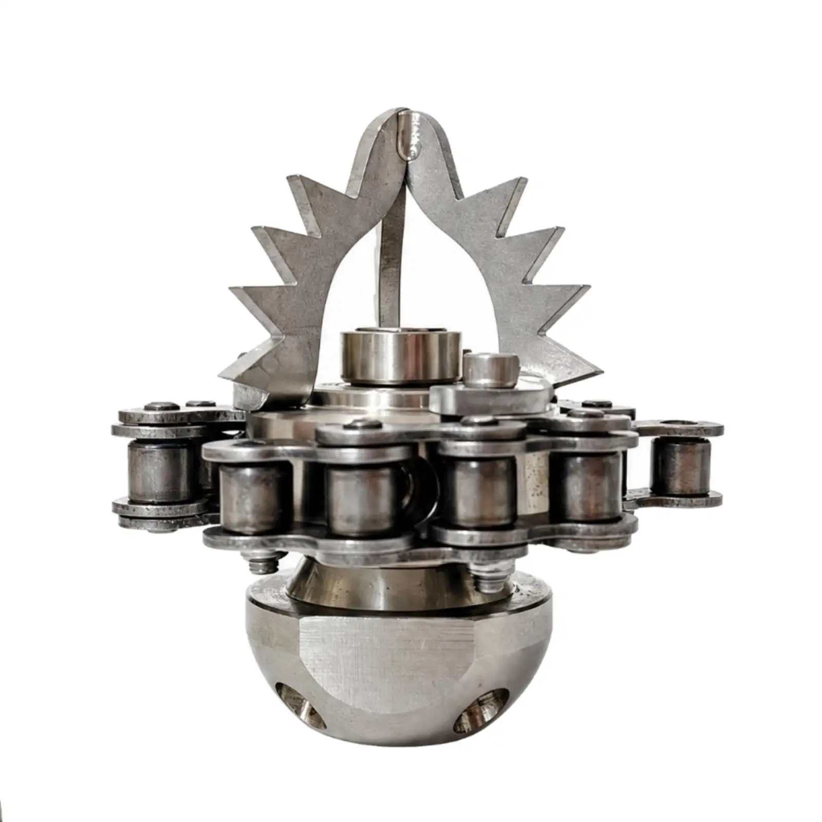 Stainless Steel Rotating Drain-Cleaning Nozzle Compact for Plumbers, Clearing Blocked Drainage Tubes, Removing Grease Sludge