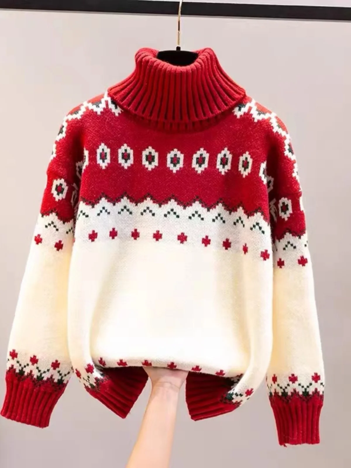 

Вязаный свитер с высоким воротником на тему Cisas, женская внутренняя одежда, модный зимний базовый слой для ленивых, irt