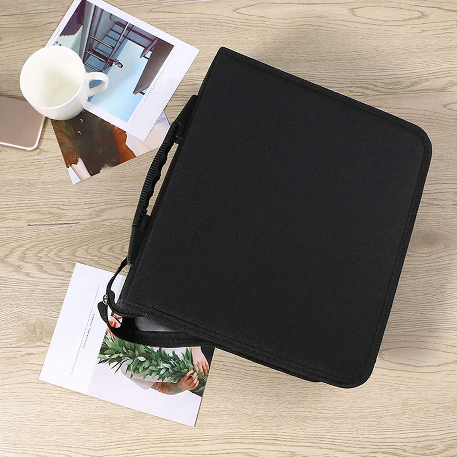 320 Discs Cd Dvd Storage Case Organizer Portable Wallet Bag Album Holder Compact Size Media Storage Box Black with Comfortable
