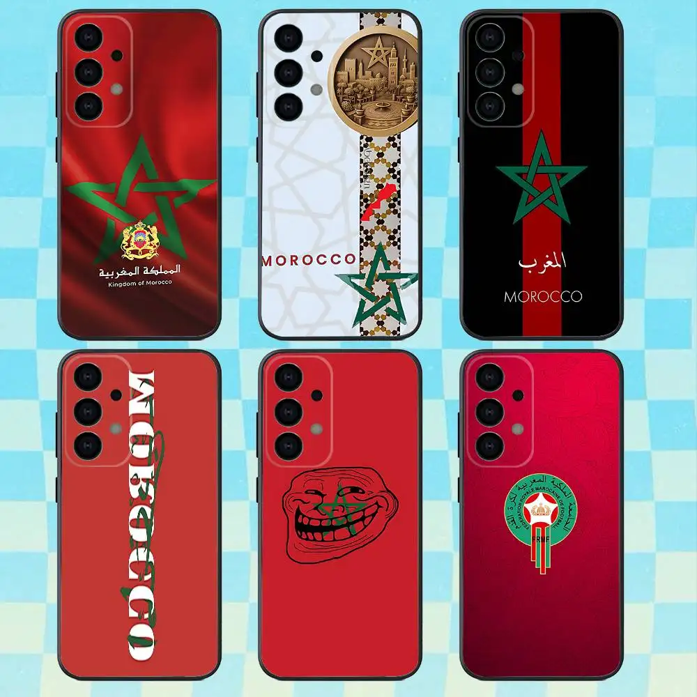 

M-Morocco Flag Phone Case For Samsung Galaxy A73,31,32,72,41,53,52,71,22,5G,Note,J7,8,9 Soft Black Cover
