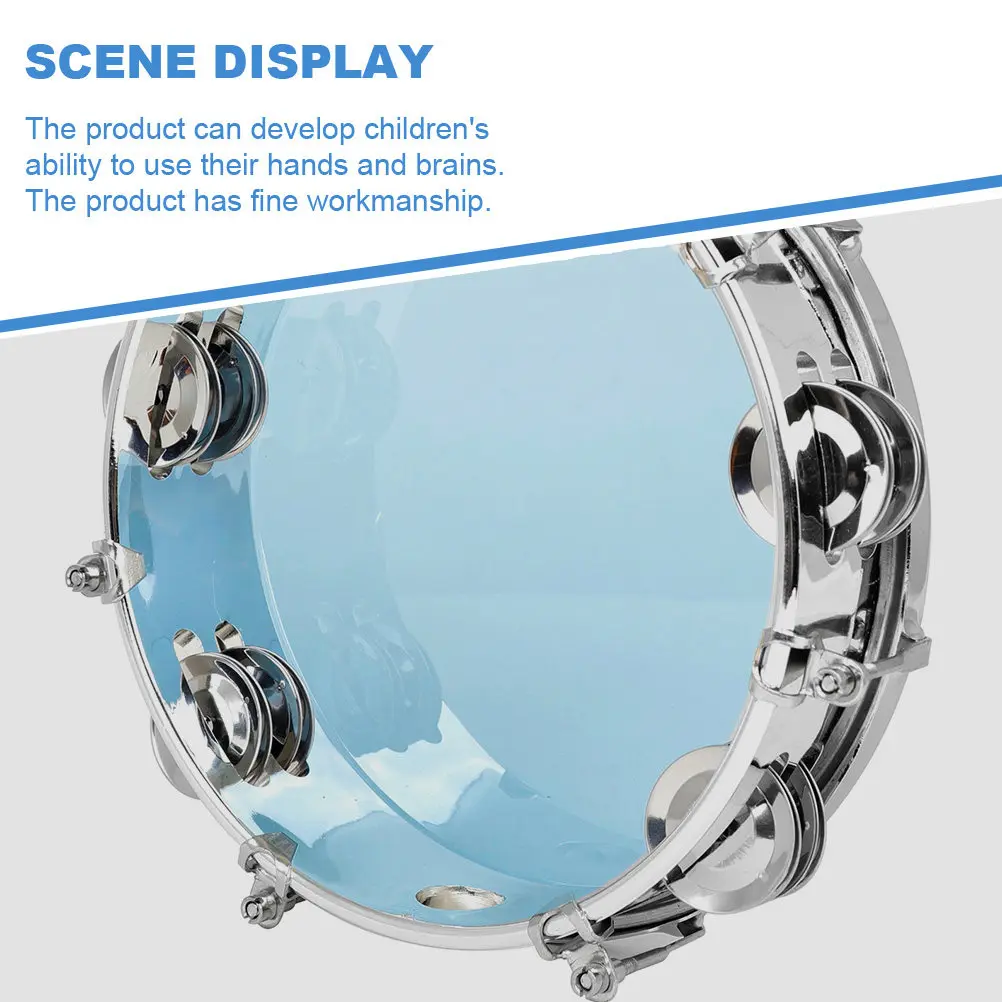 1 set Tambourine Drum Double Row Jingles Hand Percussion Instrument Halloween Christmas New Year Hand Percussion Drum Bell Drum