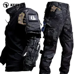 spring Mens Tactics Sets Outdoor Train Quick-drying Breathable Mesh Sports Shirt+multi Pocket Work Pants Camouflage 2-piece Set