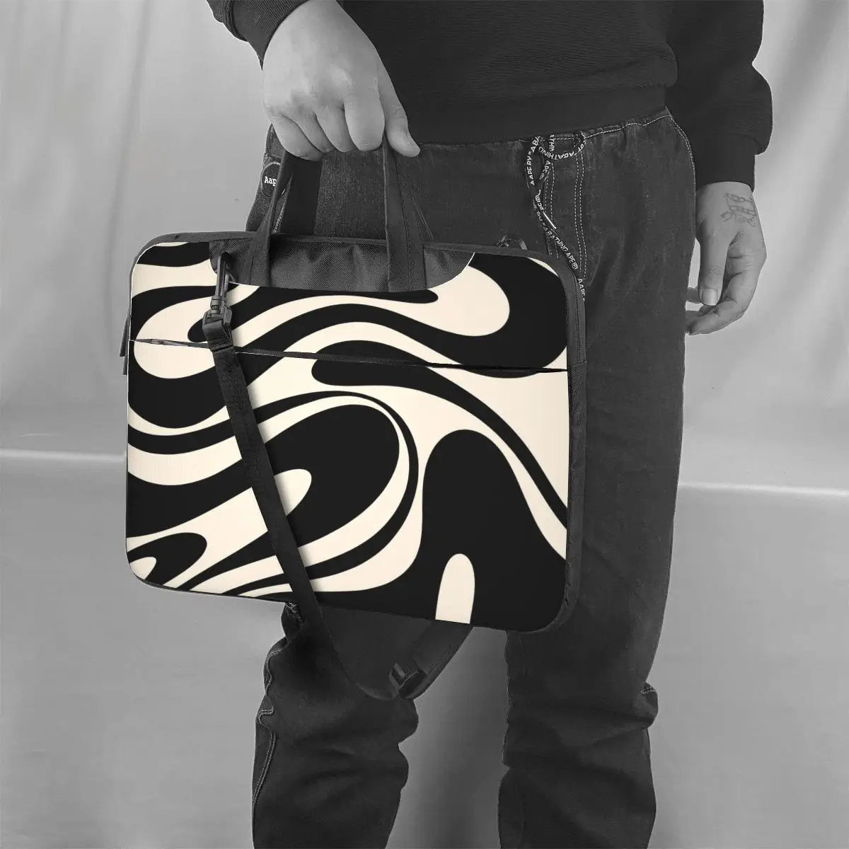 Liquid Swirl Contemporary Abstract Laptop Bag Shockproof Case Computer Bag 13 14 15.6 Crossbody Notebook Pouch For Macbook Pro