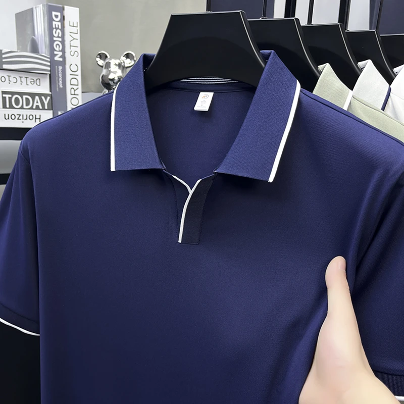 Herren Kurzarm Poloshirts Klassische Passform Lässige T-Shirts mit Kragen Weiche Bequeme Modische Oberteile für Männer Geeignet für Golf und Business – Detail 15