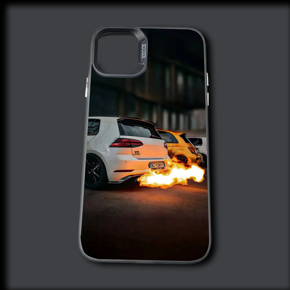 Car COOL G-Golf G-GTI Phone Case For iPhone 16,15,14,13,12,11,Mini,Pro,MAX Gray Drop Matte Shockproof Soft Cover