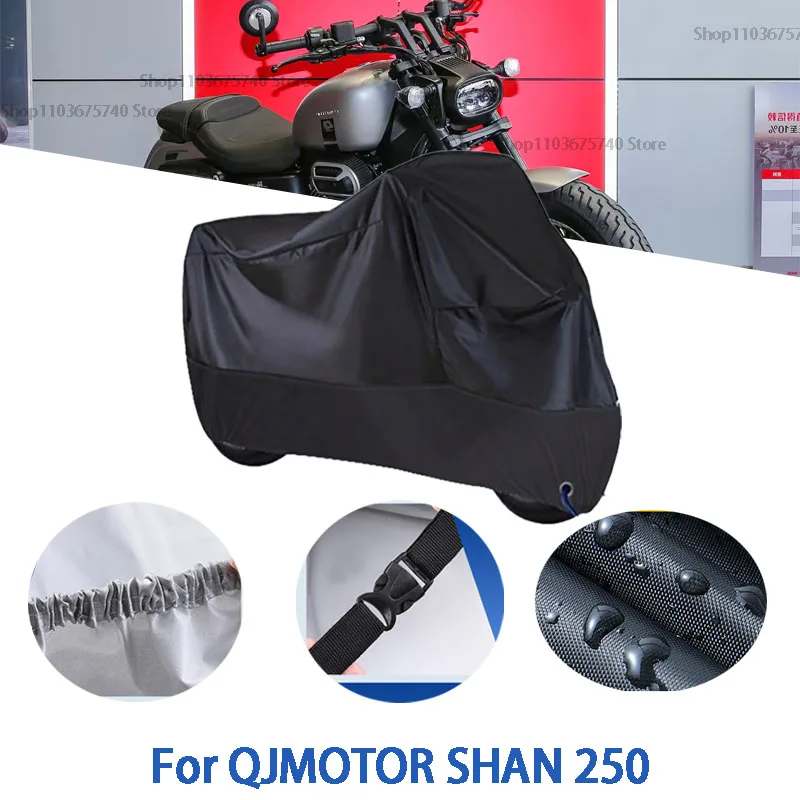 

Полный чехол для мотоцикла QJMOTOR SHAN 250, автомобильный уличный солнцезащитный чехол от пыли и ушей, утолщенный оксфордский чехол, аксессуары