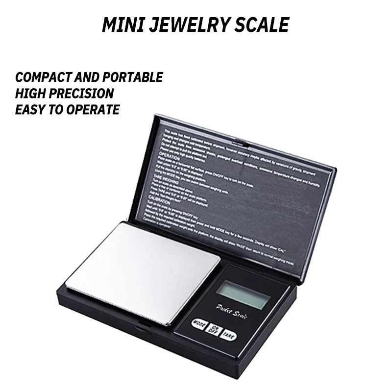 1 pc Mini Flip Schmuck waage mit einer Genauigkeit von 0,01g tragbare Tasche kleine elektronische Waage hochwertige Bildschirm Hintergrund beleuchtung