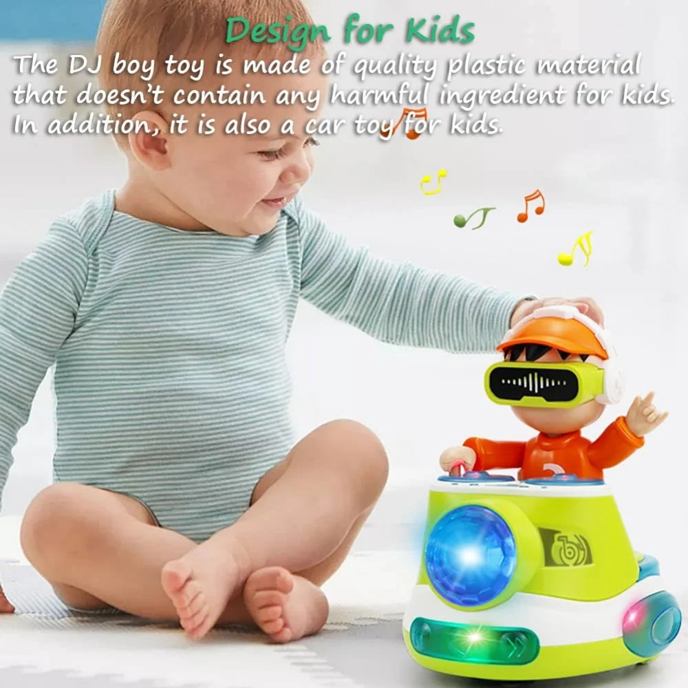 Toddler DJ Musical Toy with Lights, Interactive Scratch Plate & Dance Mode - Early Music Discovery & Sensory Play