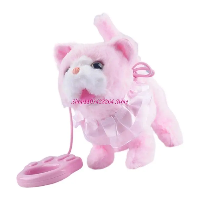  Electric Cats Toy for Toddler Comfort Remote Control Interactive Walking Talking Animated Robot Pet Baby Crawl Learning
