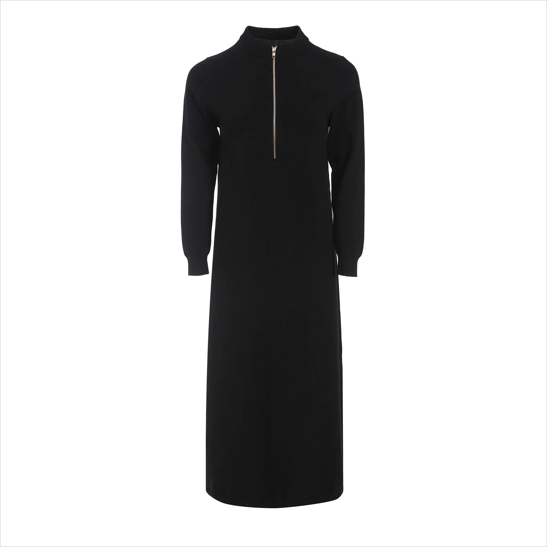 Half-Zip Knit Maxi Dress