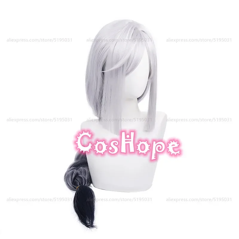 Shenhe Cosplay Wig With Big Braid Women 80cm Long White Gray Black Wig Cosplay Anime Cosplay Wigs Heat Resistant Synthetic Wigs