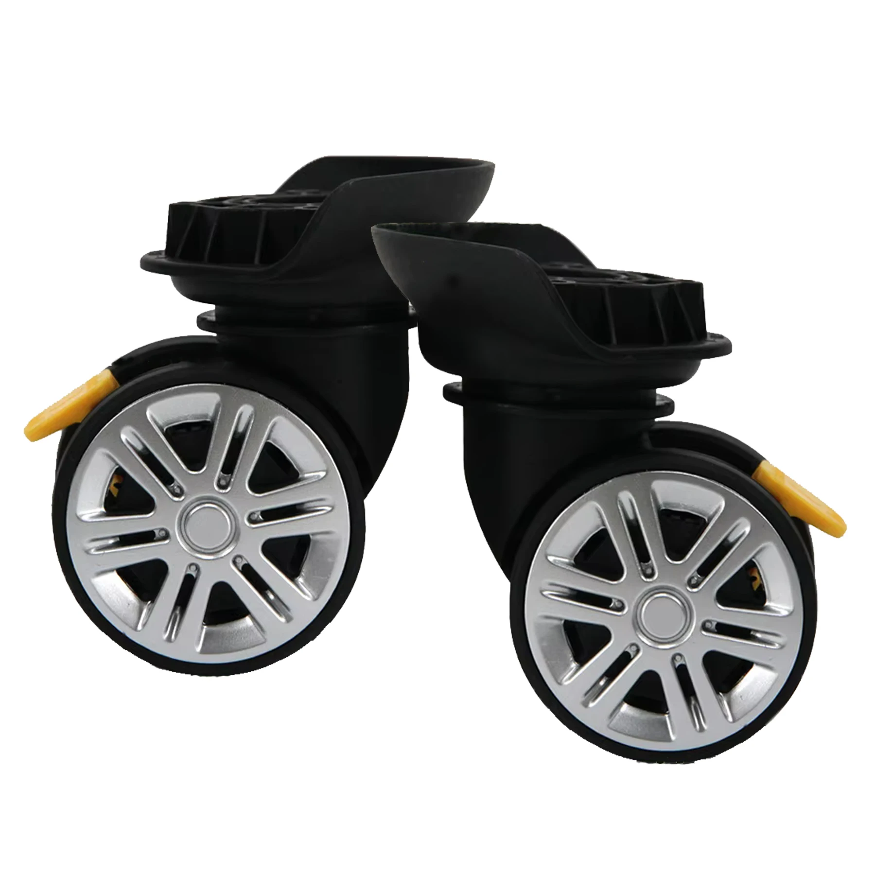 

Пара сменных колес для багажа с тормозом, двойной ряд, 360 градусов ° Поворотные колесики для чемоданов, запчасти для ремонта дорожных тележек