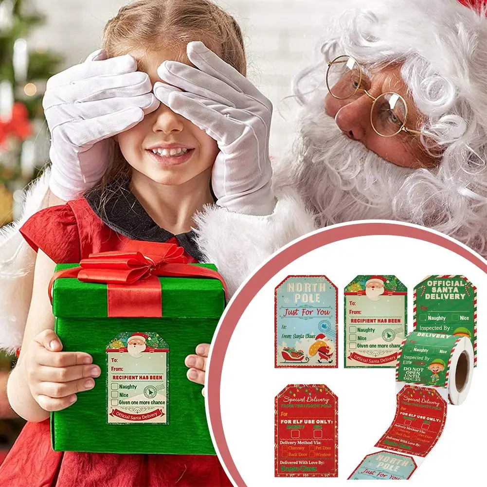 200-Piece Christmas Sticker Set Instant Gift Envelope Decor Self-Adhesive Holiday Labels For Parties Bakery Boxes DIY Joy Gifts